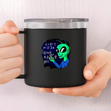Discover Aliens UFO Studying Solving Math Science Physics Equations School 21 Zip 14oz Stainless Steel Tumblers