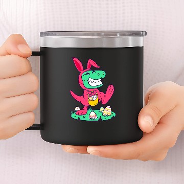 Discover Chicken Pet TRex Easter Bunny Chick Egg Hunt Easter Day Hunt 14oz Stainless Steel Tumblers