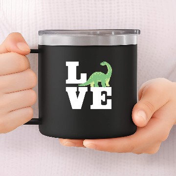 Discover Dinosaur Pet Love Brontosaurus Design Primeval Creatures 14oz Stainless Steel Tumblers
