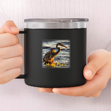 Discover Fishing Fun Great Blue Heron 14oz Stainless Steel Tumblers