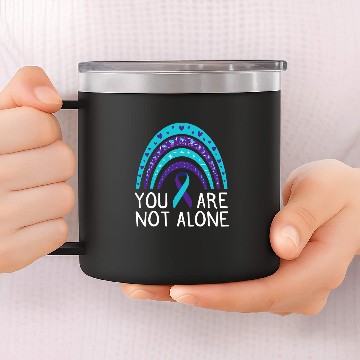Discover suicides Prevention 988 Ribbon You Are Not Alone suicides Awareness Mental Health 14oz Stainless Steel Tumblers