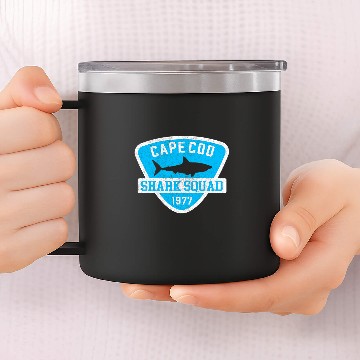 Discover Shark Pet Kids Retro Cape Cod Shark Squad kids 14oz Stainless Steel Tumblers