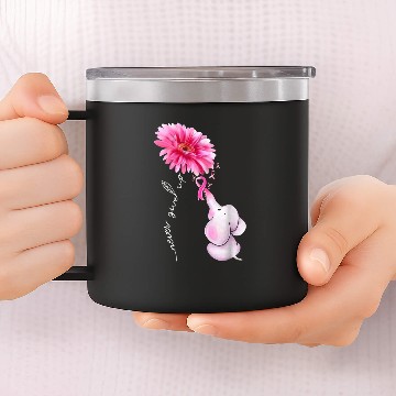Discover Elephant Mammal Never Give Up 14oz Stainless Steel Tumblers