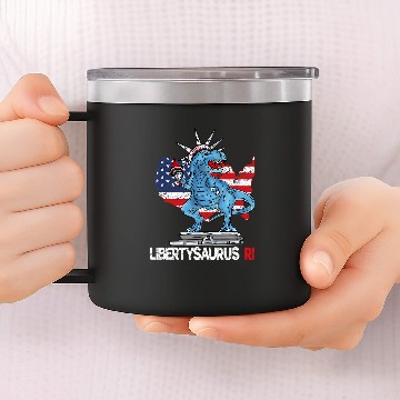 Discover Dinosaur Pet Libertysaurus T rexs Statue of Liberty Dinosaur 4th of July Baseball Tees 14oz Stainless Steel Tumblers