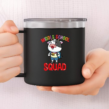 Discover Cow Pet Back To School Middle School Squad 14oz Stainless Steel Tumblers