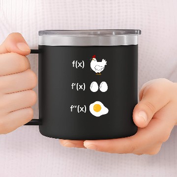 Discover Chicken Pet Derivative Function Math Teacher Fried Egg Derivative 14oz Stainless Steel Tumblers