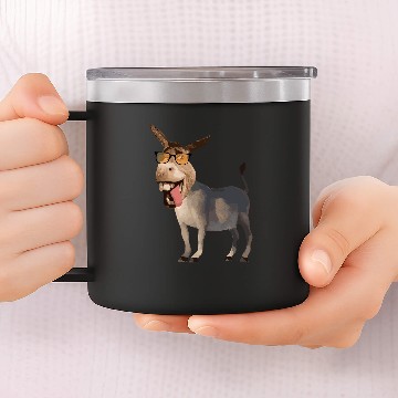 Discover Donkey Pet Wearing Sunglasses Zookeeper 14oz Stainless Steel Tumblers