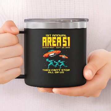 Discover Aliens UFO Annual Area 51 5K Fun Run Alien Raid Zip 14oz Stainless Steel Tumblers