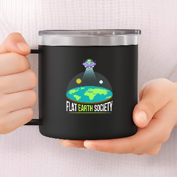 Discover Aliens UFO Funny Flat Earth Society 2Alien 14oz Stainless Steel Tumblers