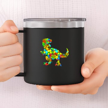 Discover Dinosaur Pet Trex Polka Dot Pattern Happy Dot Day Lover 14oz Stainless Steel Tumblers