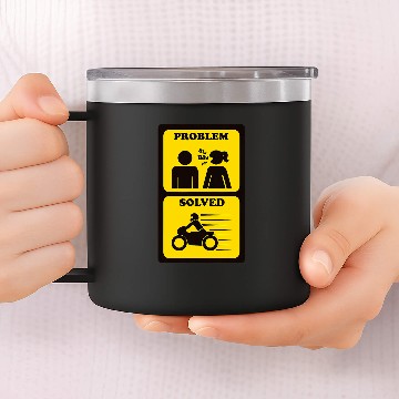Discover Mens Funny Motorcycle T Problem Solved Biker Gift 14oz Stainless Steel Tumblers Men Zip 14oz Stainless Steel Tumblers