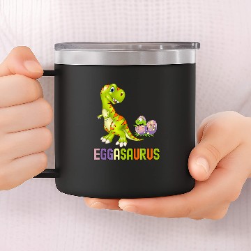 Discover Dinosaur Pet Cute Eggasaurus Stegosaurus Egg Dinosaur Happy Easter TRex 14oz Stainless Steel Tumblers