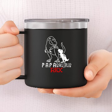 Discover Dinosaur Pet Fathers Day Papasaurus Rex Baseball Tees 14oz Stainless Steel Tumblers