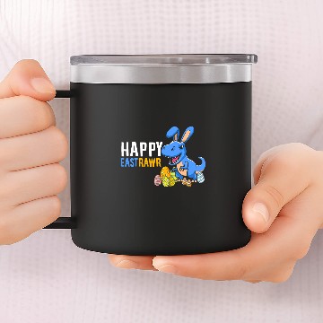 Discover Dinosaur Pet Cute Easter Dinosaur Dino Lover Bunny Easter Egg Hunter Kids 14oz Stainless Steel Tumblers
