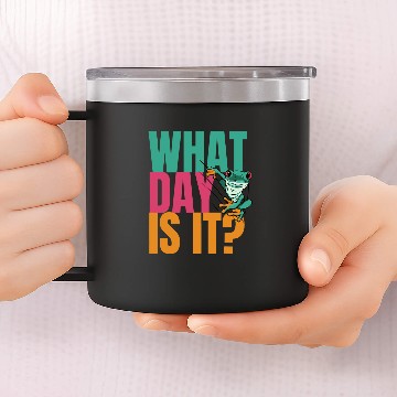 Discover Frog Pet What Day Is It Funny frog Wednesday meme 14oz Stainless Steel Tumblers