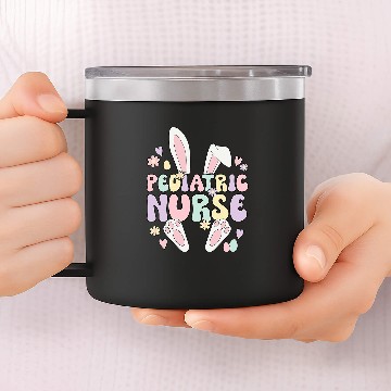 Discover Peds nurses Easter Bunny Pediatric Nursing Easter Day 14oz Stainless Steel Tumblers