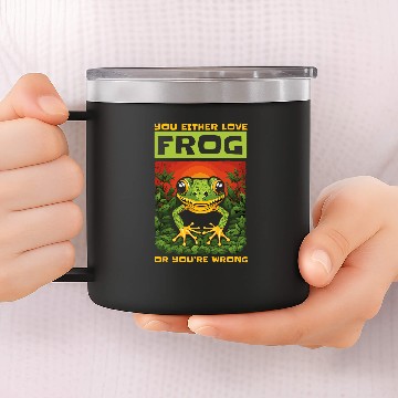 Discover Frog Pet Amphibian Lover Toad pond Frogs Fan 14oz Stainless Steel Tumblers