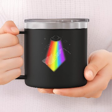 Discover Aliens UFO Rainbow Mountain Alien UFO Zip 14oz Stainless Steel Tumblers
