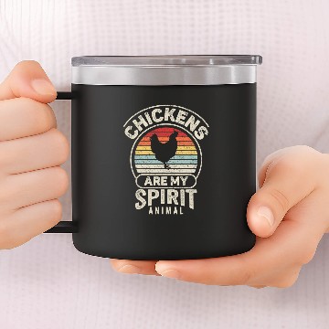 Discover Chicken Pet vintages Retro Chickens Are My Spirit Animal 14oz Stainless Steel Tumblers