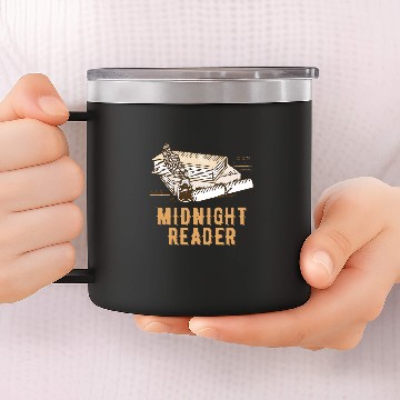 Discover Book Fun Midnight Reader Bookworm Reading Coachs Book Lover Zip 14oz Stainless Steel Tumblers