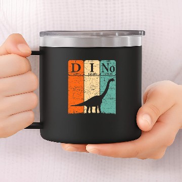 Discover Dinosaur Pet Periodic Table Elements Brontosaurus Paleontologist 14oz Stainless Steel Tumblers