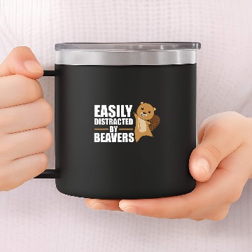 Discover Beaver Pet Easily Distracted By Beavers Cute Beaver 01 14oz Stainless Steel Tumblers
