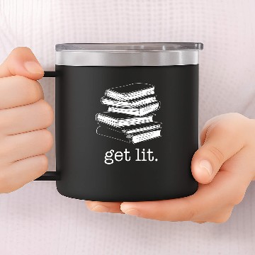 Discover Lets Get Lit Books 14oz Stainless Steel Tumblers