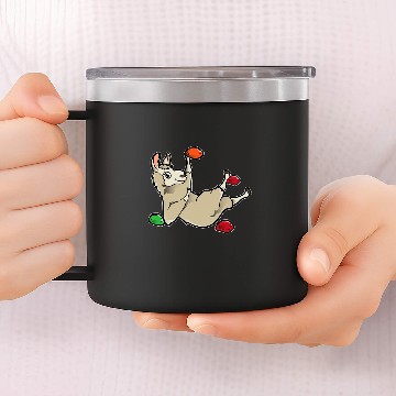 Discover Llama Pet Funny Rock Climbing Llama Alpaca Climber Bouldering Climb Climb 14oz Stainless Steel Tumblers