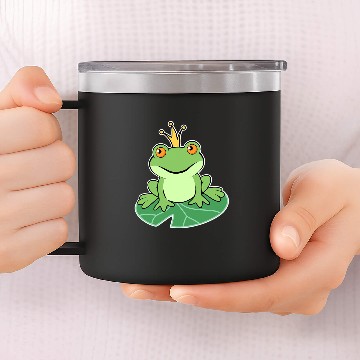 Discover Frog Pet Cute King Frog Toad with a Crown Baseball Tees 14oz Stainless Steel Tumblers