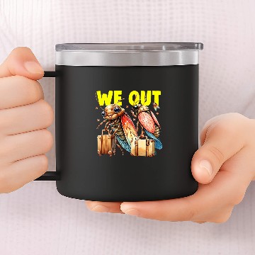 Discover Funny Cicada We Out Cute Cicada Brood Emergence 14oz Stainless Steel Tumblers