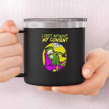Discover Frog Pet Existential Frog Toad Lovers I Exist Without My Consent 14oz Stainless Steel Tumblers