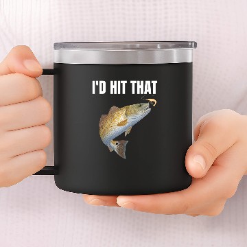 Discover Fishing Fun Funny Redfish Fishing Apparel For Men Women Redfish 14oz Stainless Steel Tumblers