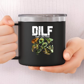 Discover Frog Pet DILF Damn I Love Frogs Toad Amphibian 14oz Stainless Steel Tumblers
