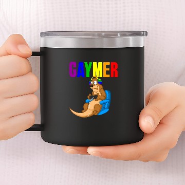 Discover Otter Pet Gaming Otter Gaymer Gay Pride LGBTQ Baseball Tees 14oz Stainless Steel Tumblers