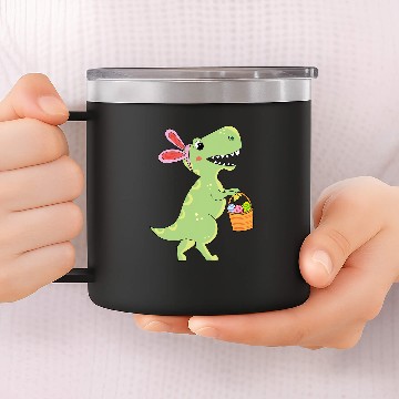 Discover Dinosaur Pet Easter Bunny Dinosaur Easter Bunny TRex Easter Day Baseball Tees 14oz Stainless Steel Tumblers
