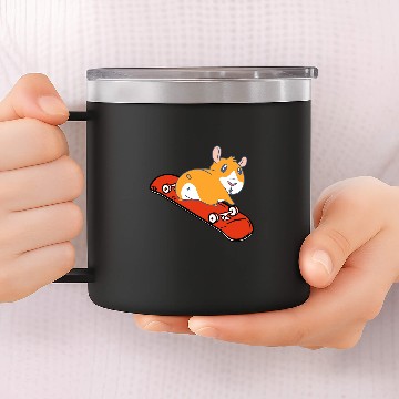 Discover Guinea Pig Pet Skateboard 22 14oz Stainless Steel Tumblers