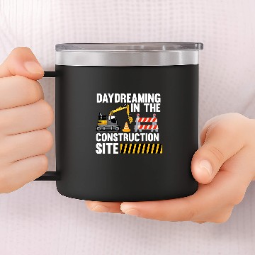 Discover Excavator Fun Day dreaming in the construction site construction site exca Baseball Tees 14oz Stainless Steel Tumblers