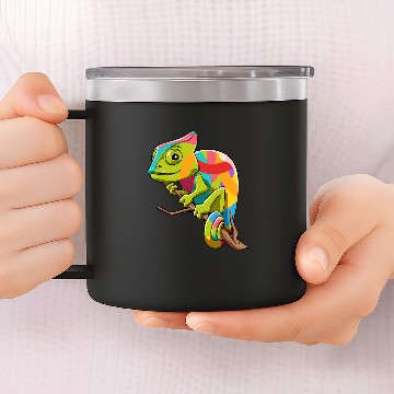 Discover Chameleon Pet iguanas breeding reptiles 14oz Stainless Steel Tumblers