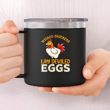 Discover Chicken Pet Wicked Chickens Lay Deviled Egg Funny Rooster Chicken Lovers Baseball Tees 14oz Stainless Steel Tumblers