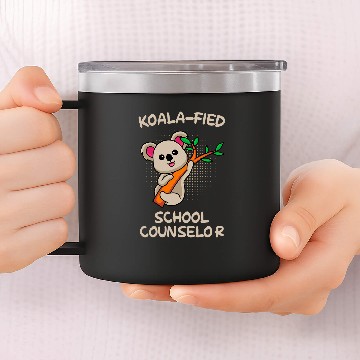 Discover Koala Pet fied Qualified School Counselor Baseball Tees 14oz Stainless Steel Tumblers