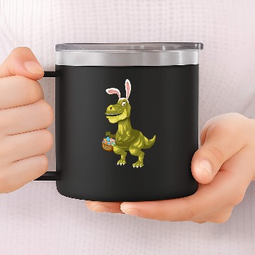 Discover Dinosaur Pet Easter Dinosaur Easter Bunny Dinosaur Easter Bunny TRex 14oz Stainless Steel Tumblers