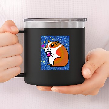 Discover Hamster Pet Starry Night Kawaii Bubble Tea Hamster Zip 14oz Stainless Steel Tumblers