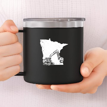 Discover Excavator Fun cool minnesota map art graphic theme Baseball Tees 14oz Stainless Steel Tumblers