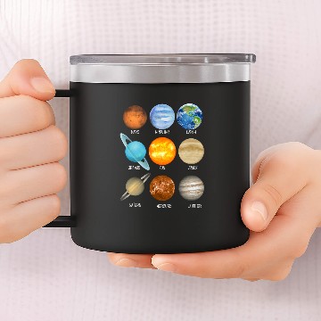 Discover Astronaut Job Outer Space Solar System Planets Sun Earth Baseball Tees 14oz Stainless Steel Tumblers