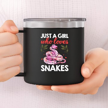 Discover Python Pet Snake Lover Art For Women Girls Ball Python Coral Reptile 14oz Stainless Steel Tumblers