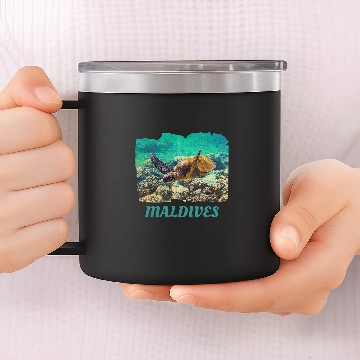 Discover Turtle Pet Maldives Vacation Sea Turtle Scuba Diving Baseball Tees 14oz Stainless Steel Tumblers