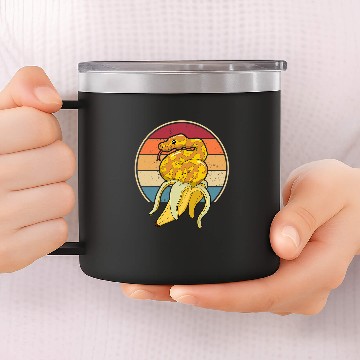 Discover Python Pet Retro Pythonidae Snake Owner Snake Lover Banana Ball Python 14oz Stainless Steel Tumblers