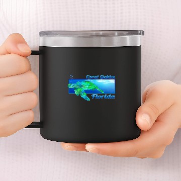 Discover Turtle Pet Coral Gables Florida Swimming Sea 14oz Stainless Steel Tumblers