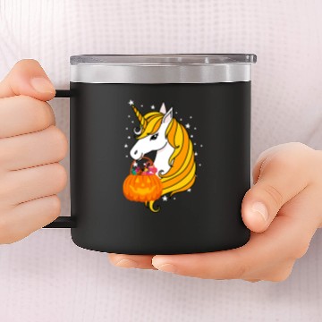 Discover Unicorn Pet Cute Candy Corn Unicorn Halloween 14oz Stainless Steel Tumblers