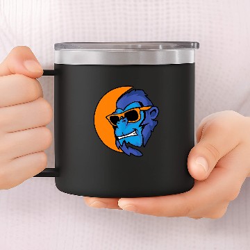 Discover Gorilla Pet Monkey Sunglasses Zip 14oz Stainless Steel Tumblers